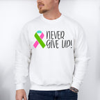Never Give Up - Metastatic Breast Cancer Unisex Crewneck T-Shirt Sweatshirt Hoodie