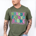 Nobody Fights Alone - Metastatic Breast Cancer Unisex Crewneck T-Shirt Sweatshirt Hoodie
