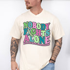 Nobody Fights Alone - Metastatic Breast Cancer Unisex Crewneck T-Shirt Sweatshirt Hoodie