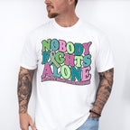 Nobody Fights Alone - Metastatic Breast Cancer Unisex Crewneck T-Shirt Sweatshirt Hoodie