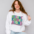 Nobody Fights Alone - Metastatic Breast Cancer Unisex Crewneck T-Shirt Sweatshirt Hoodie