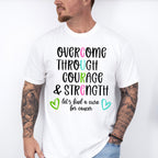 Overcome Through Courage And Strength - Metastatic Breast Cancer Unisex Crewneck T-Shirt Sweatshirt Hoodie
