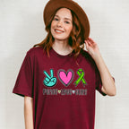 Peace Love Cure - Metastatic Breast Cancer Unisex Crewneck T-Shirt Sweatshirt Hoodie