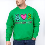 Peace Love Cure - Metastatic Breast Cancer Unisex Crewneck T-Shirt Sweatshirt Hoodie