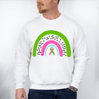 Rainbow Ribbon Design - Metastatic Breast Cancer Unisex Crewneck T-Shirt Sweatshirt Hoodie