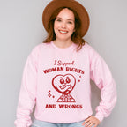 I Support Woman Rights And Wrong Heart Design - Feminism Theme Unisex Crewneck T-Shirt Sweatshirt Hoodie