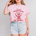 I Support Woman Rights And Wrong Heart Design - Feminism Theme Unisex Crewneck T-Shirt Sweatshirt Hoodie