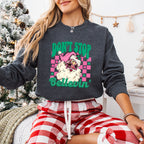 Don't Stop Believin' Pink Santa - Christmas Unisex Crewneck T-Shirt Sweatshirt Hoodie