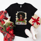 Merry Christmas Afro Girl - Christmas Unisex Crewneck T-Shirt Sweatshirt Hoodie