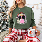 Santa Heart Glasses And Bubble Gum - Christmas Unisex Crewneck T-Shirt Sweatshirt Hoodie
