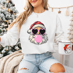 Santa Heart Glasses And Bubble Gum - Christmas Unisex Crewneck T-Shirt Sweatshirt Hoodie