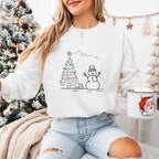 Snowman And Cat - Christmas Unisex Crewneck T-Shirt Sweatshirt Hoodie