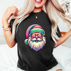 Colorful Santa Glasses Design - Christmas Unisex Crewneck T-Shirt Sweatshirt Hoodie