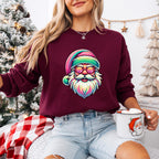 Colorful Santa Glasses Design - Christmas Unisex Crewneck T-Shirt Sweatshirt Hoodie