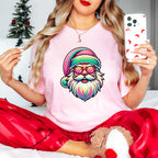 Colorful Santa Glasses Design - Christmas Unisex Crewneck T-Shirt Sweatshirt Hoodie