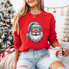 Colorful Santa Glasses Design - Christmas Unisex Crewneck T-Shirt Sweatshirt Hoodie