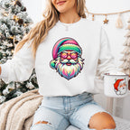 Colorful Santa Glasses Design - Christmas Unisex Crewneck T-Shirt Sweatshirt Hoodie