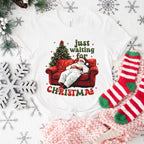Just Waiting For Christmas Couch - Christmas Unisex Crewneck T-Shirt Sweatshirt Hoodie