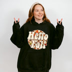 Hello Fall Circular Checkered Design - Fall Unisex Crewneck T-Shirt Sweatshirt Hoodie