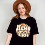 Hello Fall Circular Checkered Design - Fall Unisex Crewneck T-Shirt Sweatshirt Hoodie