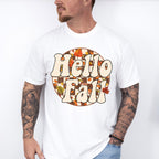 Hello Fall Circular Checkered Design - Fall Unisex Crewneck T-Shirt Sweatshirt Hoodie