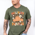 Hey There Pumpkin Checkered Design - Fall Unisex Crewneck T-Shirt Sweatshirt Hoodie