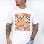 Hey There Pumpkin Checkered Design - Fall Unisex Crewneck T-Shirt Sweatshirt Hoodie