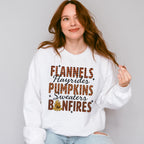 Flannels Pumpkins Bonfires - Fall Unisex Crewneck T-Shirt Sweatshirt Hoodie
