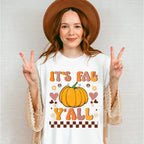 It's Fall Y'all Peace Sign Pumpkin - Fall Unisex Crewneck T-Shirt Sweatshirt Hoodie