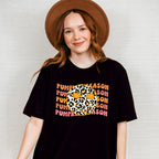 Pumpkin Season Leopard Print Smiley - Fall Unisex Crewneck T-Shirt Sweatshirt Hoodie