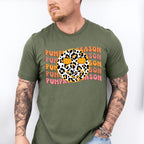 Pumpkin Season Leopard Print Smiley - Fall Unisex Crewneck T-Shirt Sweatshirt Hoodie