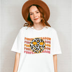 Pumpkin Season Leopard Print Smiley - Fall Unisex Crewneck T-Shirt Sweatshirt Hoodie