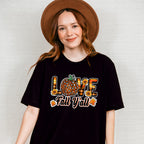Love Fall Y'all Leopard Pumpkin - Fall Unisex Crewneck T-Shirt Sweatshirt Hoodie