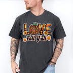 Love Fall Y'all Leopard Pumpkin - Fall Unisex Crewneck T-Shirt Sweatshirt Hoodie