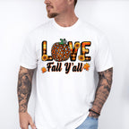 Love Fall Y'all Leopard Pumpkin - Fall Unisex Crewneck T-Shirt Sweatshirt Hoodie