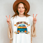 Hello Fall Blue Truck - Fall Unisex Crewneck T-Shirt Sweatshirt Hoodie
