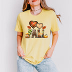Fall Hearts Pine Cones - Fall Unisex Crewneck T-Shirt Sweatshirt Hoodie
