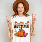 Hello Autumn Pink Boots - Fall Unisex Crewneck T-Shirt Sweatshirt Hoodie