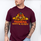 Thankful Grateful Blessed Turkey - Thanksgiving Unisex Crewneck T-Shirt Sweatshirt Hoodie