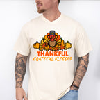 Thankful Grateful Blessed Turkey - Thanksgiving Unisex Crewneck T-Shirt Sweatshirt Hoodie