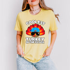 Coolest Turkey In The Flock - Thanksgiving Unisex Crewneck T-Shirt Sweatshirt Hoodie