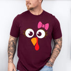 Turkey Pink Ribbon Cute Design - Thanksgiving Unisex Crewneck T-Shirt Sweatshirt Hoodie