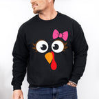 Turkey Pink Ribbon Cute Design - Thanksgiving Unisex Crewneck T-Shirt Sweatshirt Hoodie