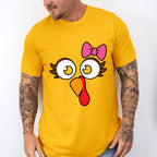 Turkey Pink Ribbon Cute Design - Thanksgiving Unisex Crewneck T-Shirt Sweatshirt Hoodie