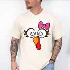 Turkey Pink Ribbon Cute Design - Thanksgiving Unisex Crewneck T-Shirt Sweatshirt Hoodie