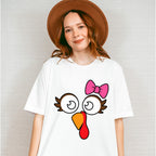 Turkey Pink Ribbon Cute Design - Thanksgiving Unisex Crewneck T-Shirt Sweatshirt Hoodie