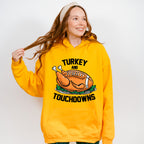 Turkey And Touchdowns - Thanksgiving Unisex Crewneck T-Shirt Sweatshirt Hoodie