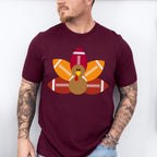 Turkey Football Yellow And Brown - Thanksgiving Unisex Crewneck T-Shirt Sweatshirt Hoodie