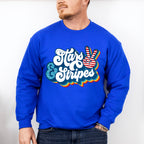 Stars And Stripes Blue Design - 4th Of July Unisex Crewneck T-Shirt Sweatshirt Hoodie