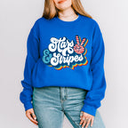 Stars And Stripes Blue Design - 4th Of July Unisex Crewneck T-Shirt Sweatshirt Hoodie
